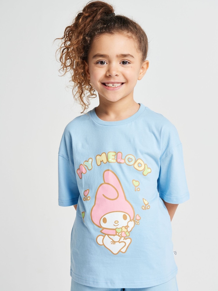 Brand Threads Blue My Melody T-Shirt and Wide Leg Joggers Set - Image 2 of 6