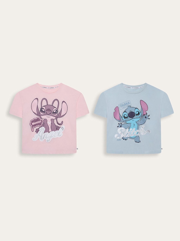 Brand Threads Pink Lilo & Stitch T-Shirts 2 Pack - Image 1 of 7