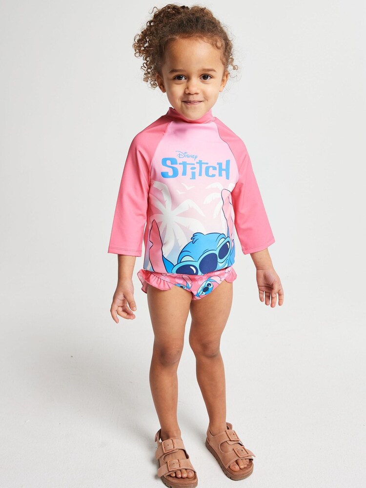 Brand Threads Pink Lilo & Stitch Stitch Swim Set - Image 1 of 6