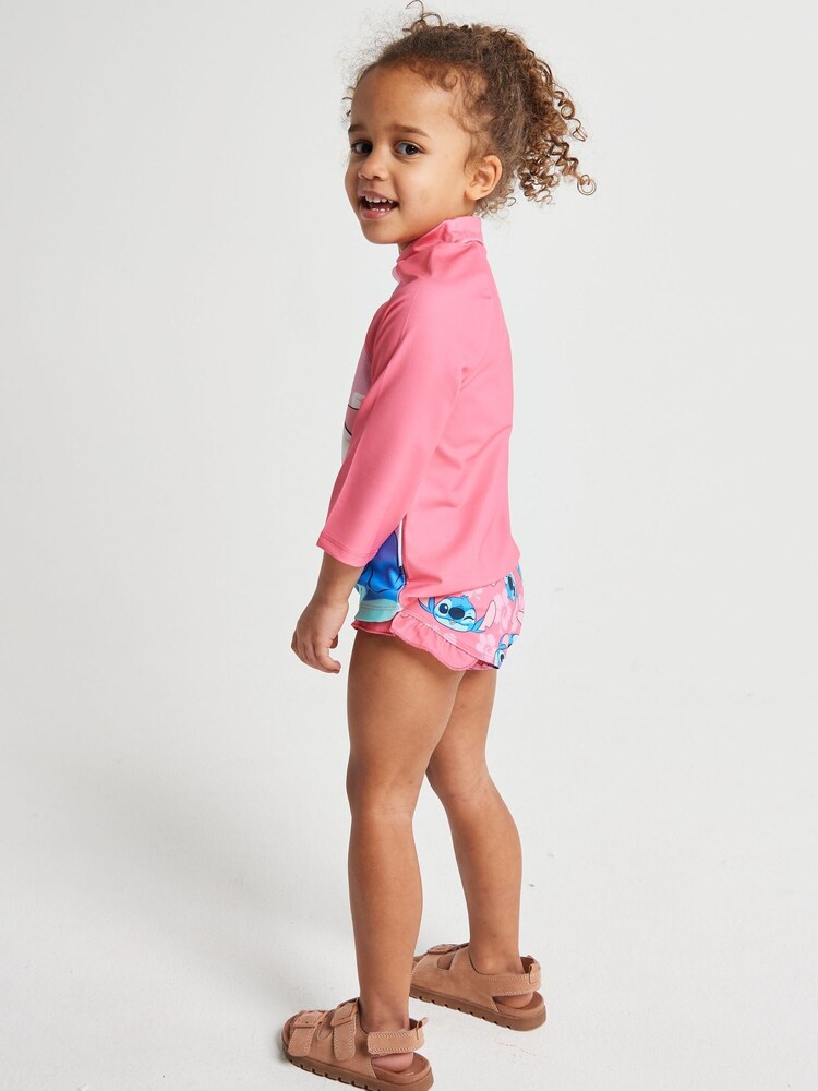 Brand Threads Pink Lilo & Stitch Stitch Swim Set - Image 2 of 6