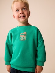Green Juice Box Printed Crew Neck Sweat Top (3mths-7yrs) - Image 1 of 4
