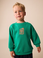 Green Juice Box Printed Crew Neck Sweat Top (3mths-7yrs) - Image 2 of 4