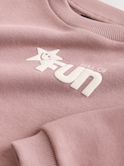 Mauve Purple Printed Crew Neck Sweat Top (3mths-7yrs) - Image 9 of 9