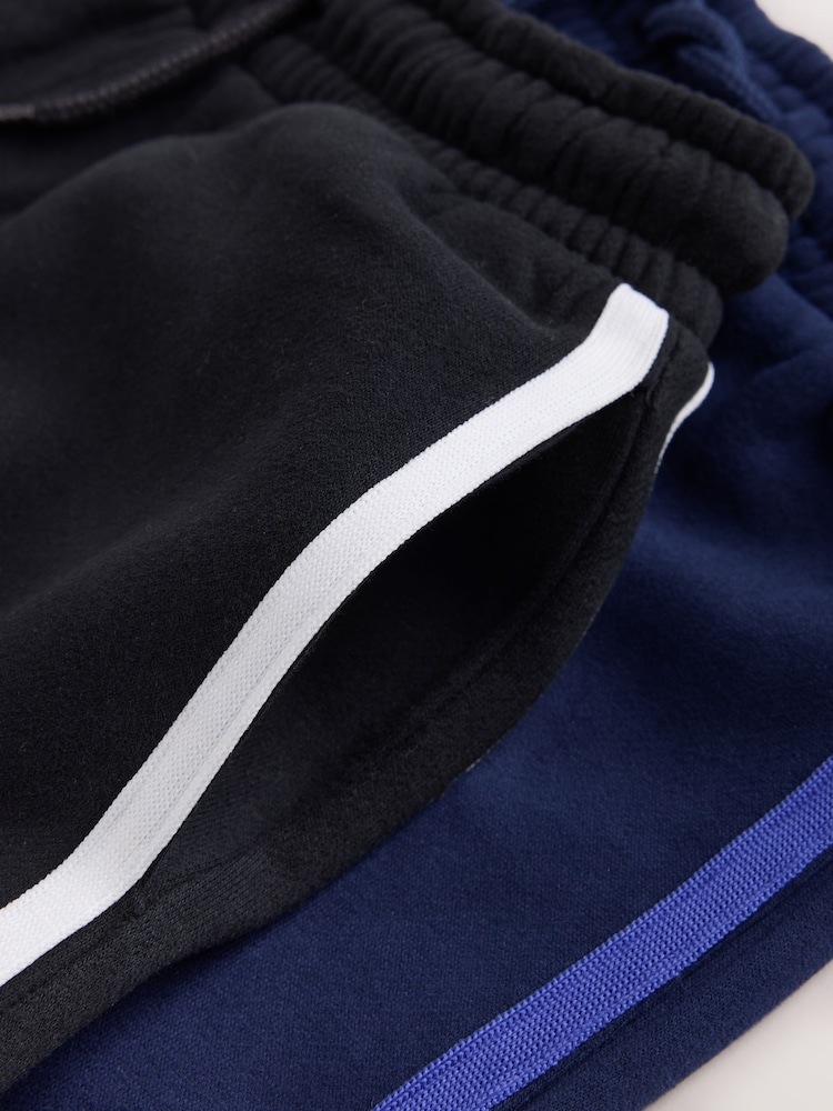 Black/Navy 2 Pack Side Stripe Shorts (3-16yrs) - Image 6 of 6