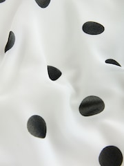 Ecru/Black Spot Sheer Layer Cape Sleeve Top with Cami - Image 6 of 7