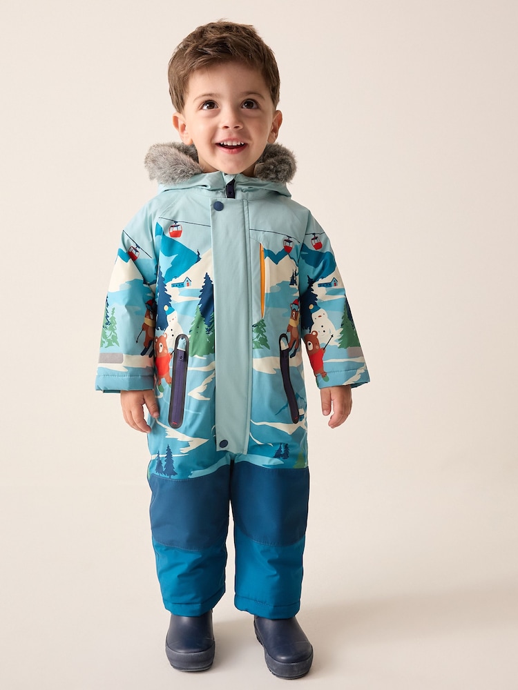 Snow Scene Wadded Waterproof Snowsuit (3mths-7yrs) - Image 1 of 3