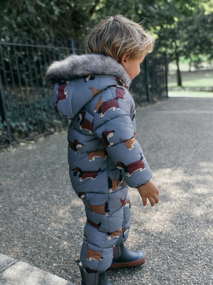 Dog Print Padded Snowsuit (3mths-7yrs) - Image 2 of 3 Dog Print Padded Snowsuit (3mths-7yrs) - Image 2 of 3