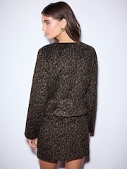 Estampado de leopardo - Chaqueta sin cuello - Imagen 4 de 9