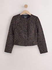 Estampado de leopardo - Chaqueta sin cuello - Imagen 6 de 9