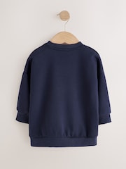 Navy Capybara Printed Crew Neck Sweat Top (3mths-7yrs) - Image 2 of 4