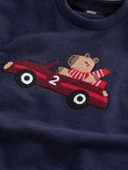 Navy Capybara Printed Crew Neck Sweat Top (3mths-7yrs) - Image 3 of 4
