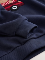 Navy Capybara Printed Crew Neck Sweat Top (3mths-7yrs) - Image 4 of 4