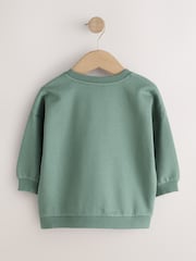 Sage Green Christmas Christmas Crew Neck Sweat Top (3mths-7yrs) - Image 8 of 8