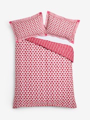 Eleanor Bowmer Red Geo Stripe 180 Thread Count Duvet Cover and Pillowcase Set - Image 6 of 6