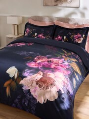 Lipsy Navy Renata Floral 200 Thread Count Cotton Sateen Bedset - Image 2 of 4