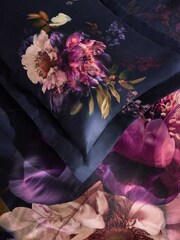 Lipsy Navy Renata Floral 200 Thread Count Cotton Sateen Bedset - Image 3 of 4