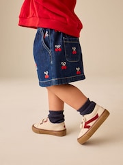 Denim Cherry Embroidery - Pull-On Skirt (3mths-7yrs) - 圖片 4，共 9