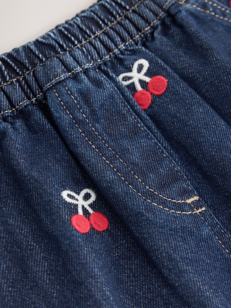 Denim Cherry Embroidery - Pull-On Skirt (3mths-7yrs) - 圖片 9，共 9
