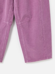 Oliver Bonas Purple Lilac Corduroy Cropped Barrel Leg Trousers - Image 5 of 7