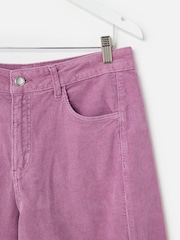 Oliver Bonas Purple Lilac Corduroy Cropped Barrel Leg Trousers - Image 6 of 7