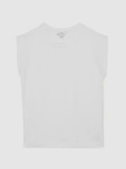 Weiß - Reiss Millie Baumwoll-T-Shirt mit Flügelärmeln - Bild 2 von 6