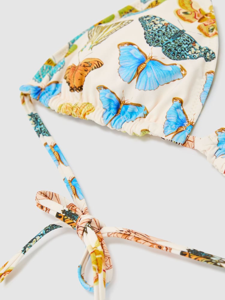 Reiss Cream Print Thia Reiss | NYBG Printed Reversible Bikini Top - Image 8 of 8 Reiss Cream Print Thia Reiss | NYBG Printed Reversible Bikini Top - Image 8 of 8