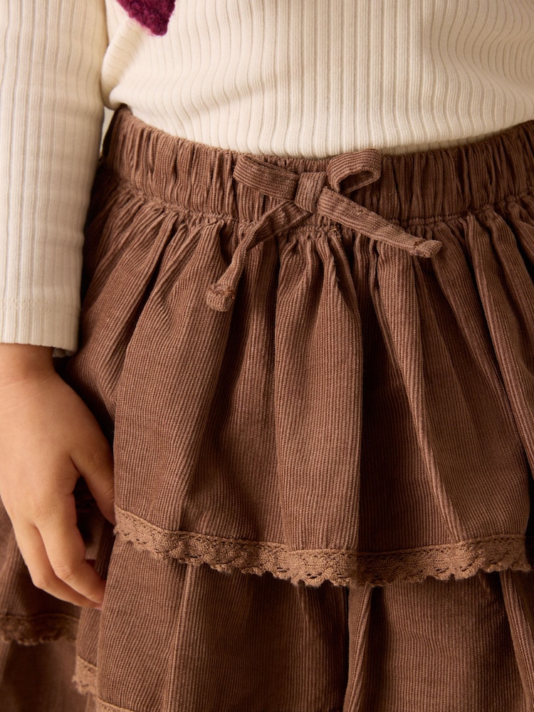 Chocolate Brown Cord Pullon Rara Skirt (3mths-7yrs) - Image 4 of 4
