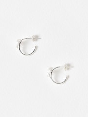 Oliver Bonas Silver Tone Paloma Bow Hoop Earrings - Image 2 of 5