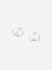 Oliver Bonas Silver Tone Paloma Bow Hoop Earrings - Image 3 of 5