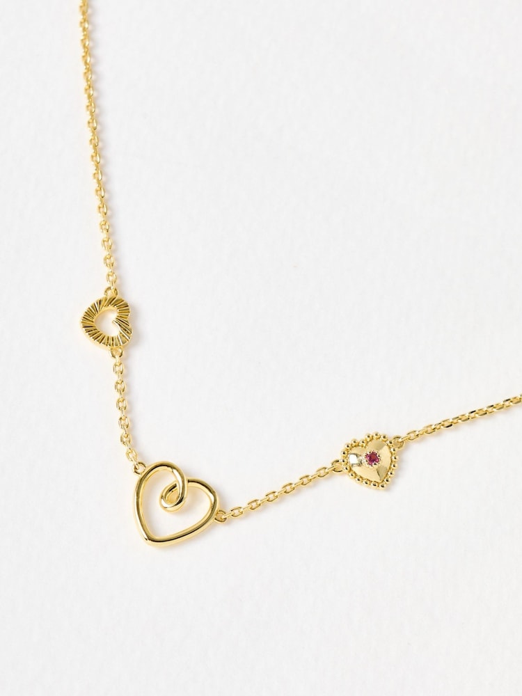 Oliver Bonas Gold Tone Davina Tourmaline Pendant Necklace - Image 1 of 4