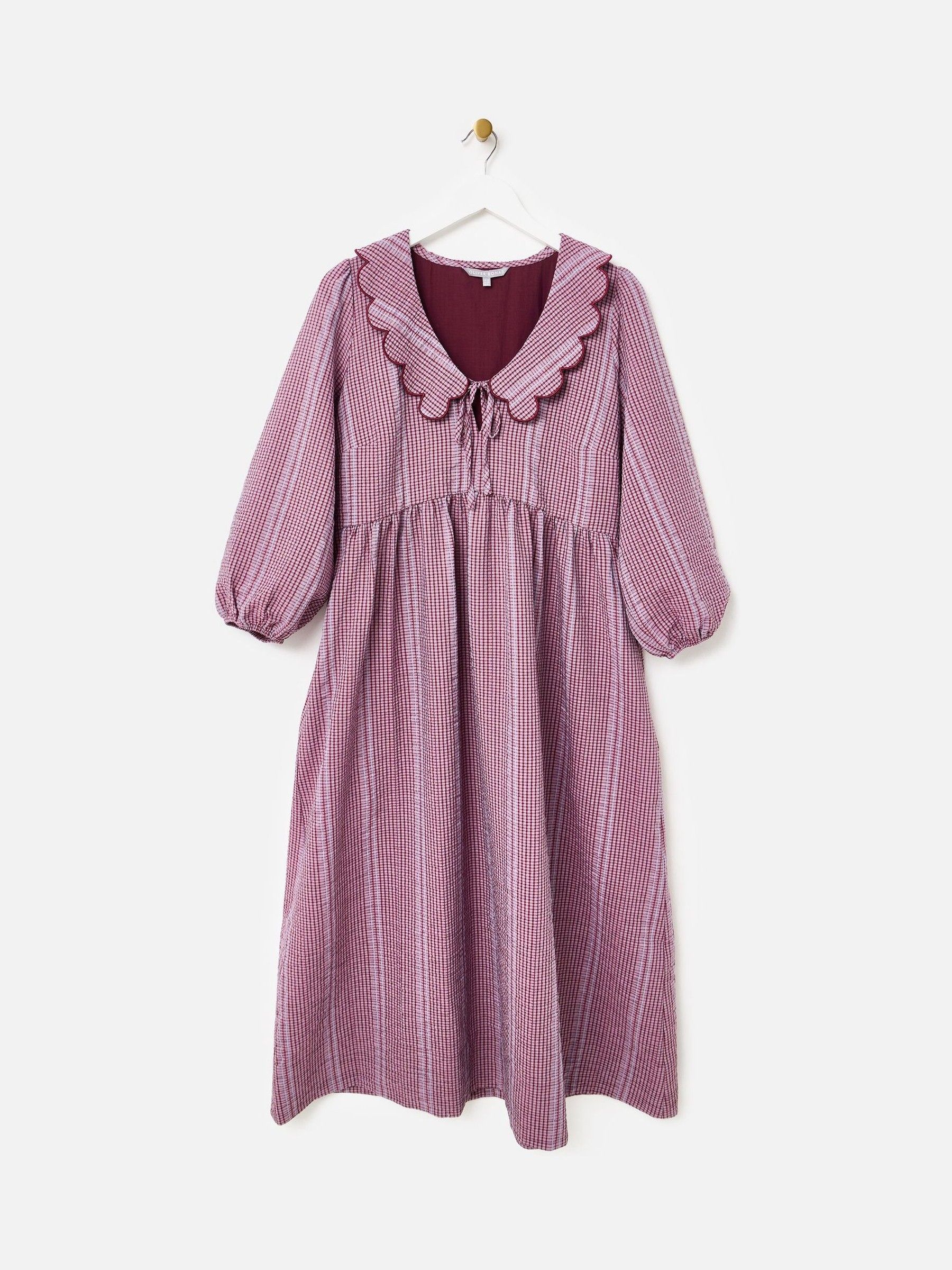 Cumpără Oliver Bonas Checked Frill Collar Midi Dress from Next Romania