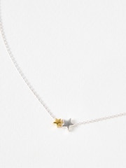 Oliver Bonas Silver & Gold Tone Callie Star Charm Pendant Necklace - Image 3 of 4