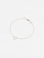 Oliver Bonas Silver Tone Hali Textured Heart Charm Chain Bracelet - Image 1 of 4