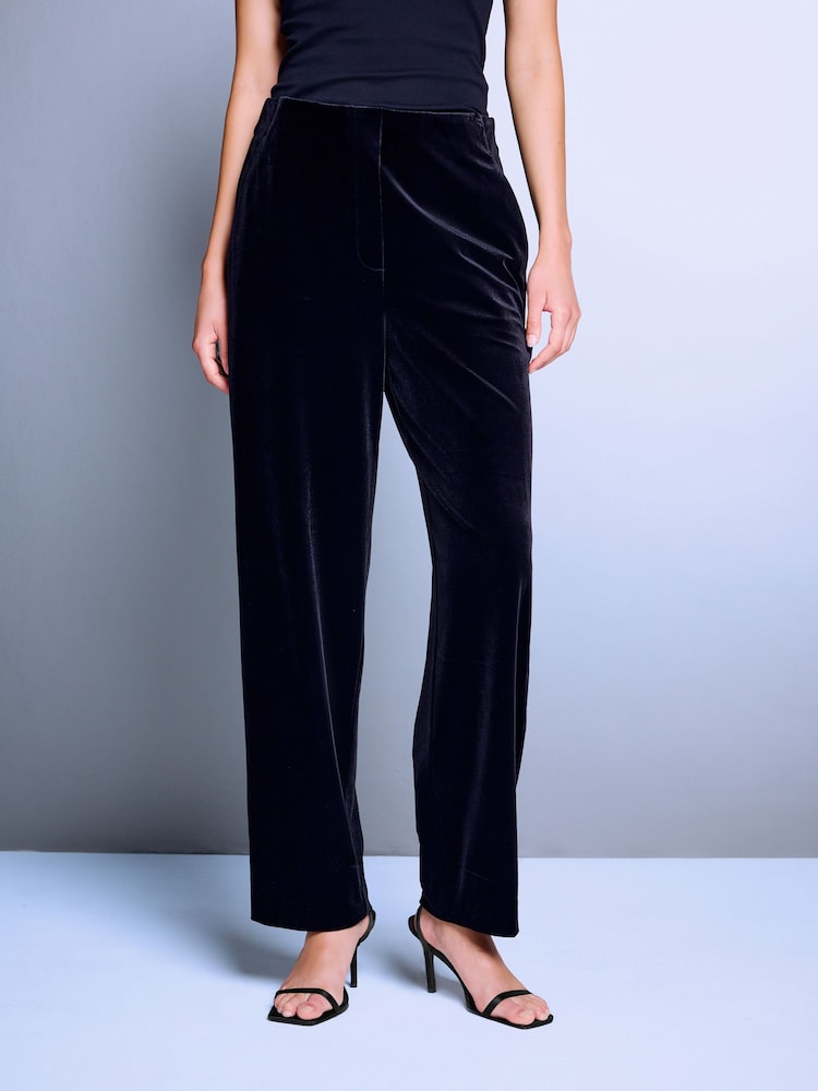 Black Velvet Slim Tailored Trousers - Image 2 of 8 Black Velvet Slim Tailored Trousers - Image 2 of 8