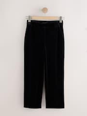 Black Velvet Slim Tailored Trousers - Image 6 of 8