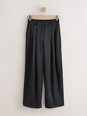 ខ្មៅ - Embellished Satin Trousers - រូបភាព 6 នៃ 8