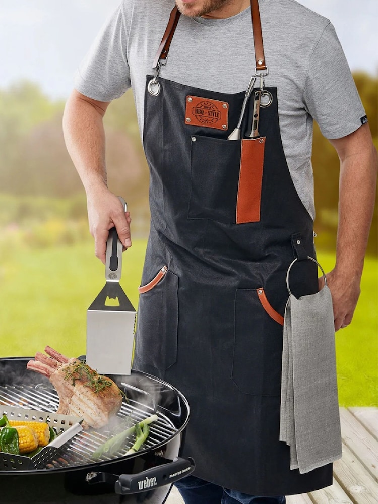 GEFU Black BBQ Barbecue Apron - Image 1 of 2 GEFU Black BBQ Barbecue Apron - Image 1 of 2