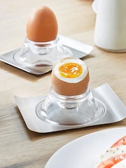 Airtender Silver or Transparent Gefu Salt and Pepper Shaker and 2 Egg Cup Holders - Image 2 of 5