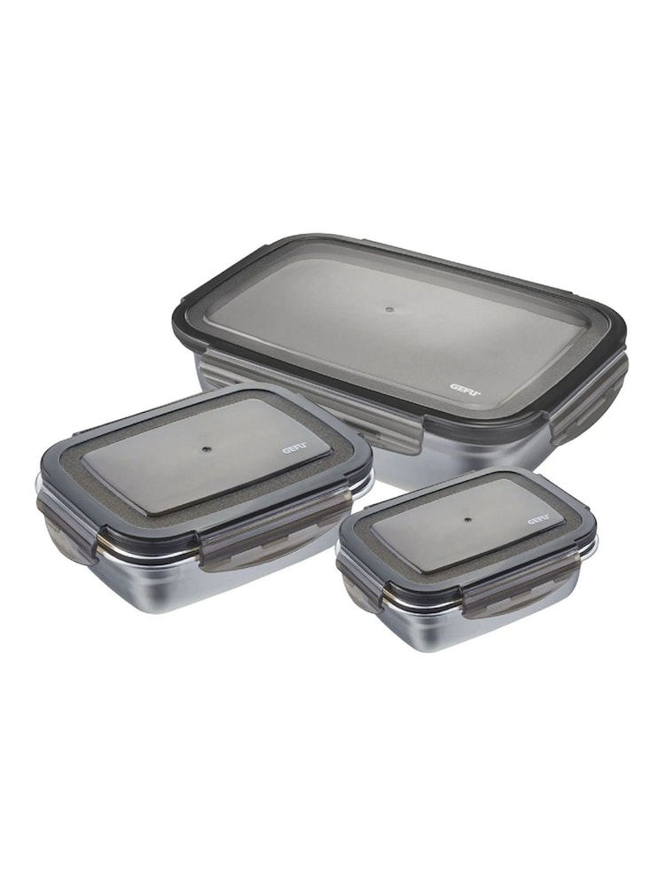 GEFU Set of 3 Silver or Transparent PREPPO Food Storage Container - Image 1 of 7
