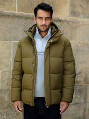 Green Thermogen Shower Resistant Puffer Jacket - Image 1 of 14