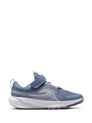 Nike Blue Indigo and Silver Junior Star Runner 5 Trainers - Image 1 of 10