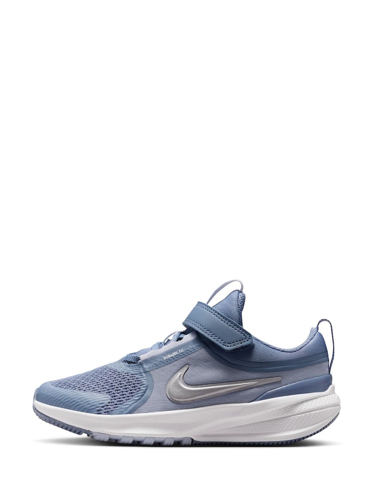 Nike Blue Indigo and Silver Junior Star Runner 5 Trainers - Image 2 of 10