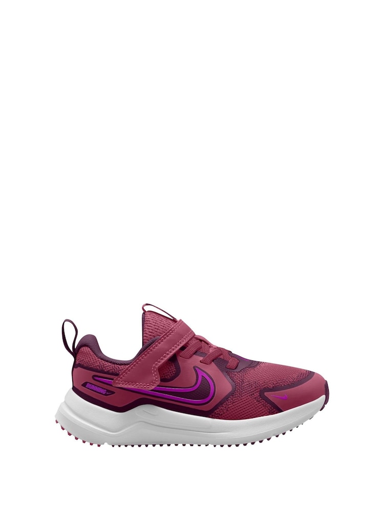Nike Red Bordeaux and Pink Beet Junior Cosmic Running Trainers - Image 1 of 4