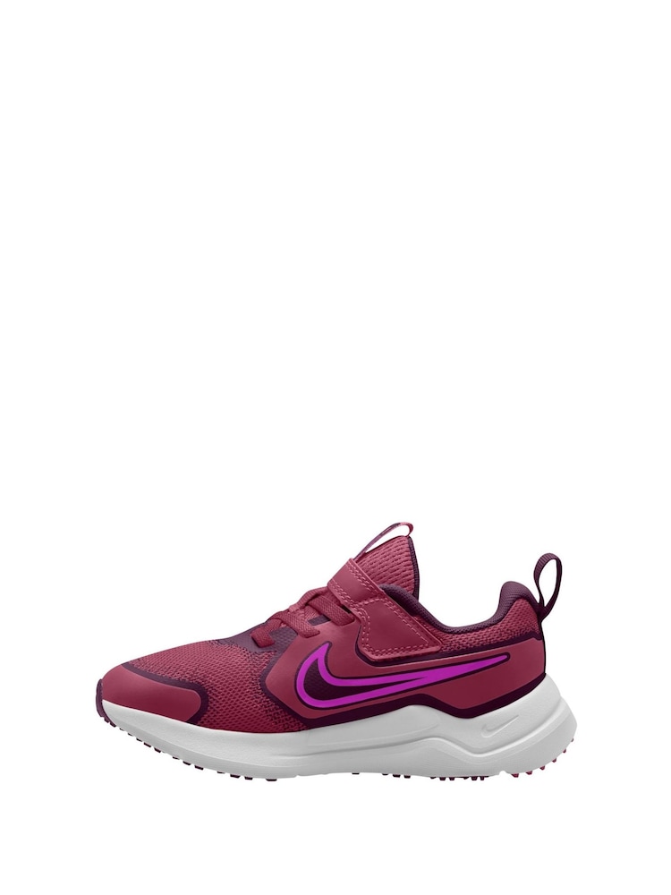 Nike Red Bordeaux and Pink Beet Junior Cosmic Running Trainers - Image 2 of 4