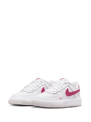 White/Pink Beet - Nike Junior Air Force 1 Lace Trainers - Bild 5 von 10