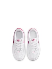 White/Pink Beet - Nike Junior Air Force 1 Lace Trainers - Bild 7 von 10