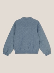 Monsoon Blue Heart Quilted Chambray Bomber Jacket - Image 2 of 3