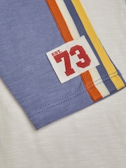Monsoon Natural Raglan Stripe 100% Cotton Hoodie Top - Image 3 of 3