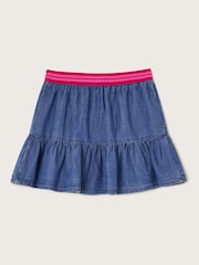 Monsoon Blue Heart Ruffle Denim 100% Cotton Skirt - Image 2 of 3