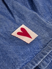 Monsoon Blue Heart Ruffle Denim 100% Cotton Skirt - Image 3 of 3